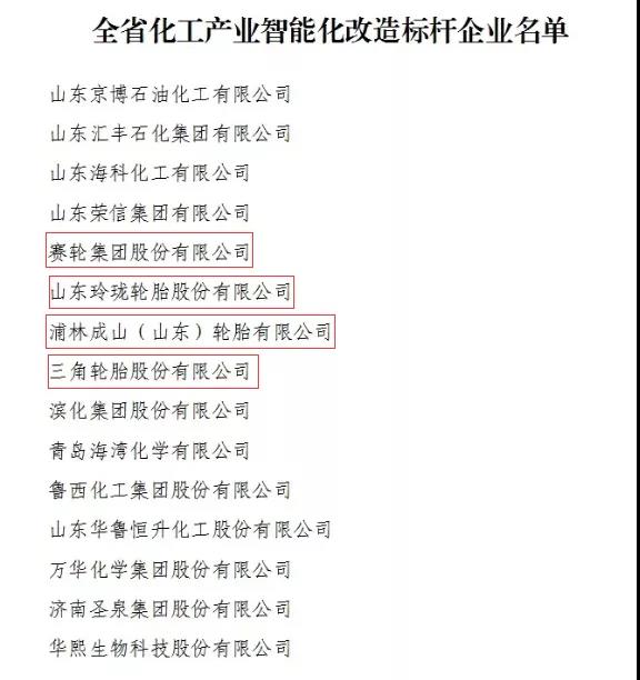 山东省化工产业智能化改造标杆企业及园区名单 山东省化工产业智能化改造标杆企业及园区名单